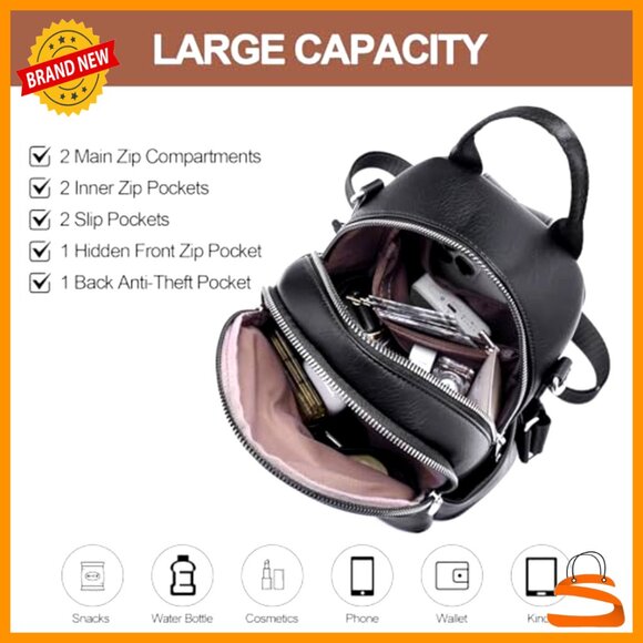 Mini Leather Backpack Purse Convertible Travel Shoulder Bag Women main image 2